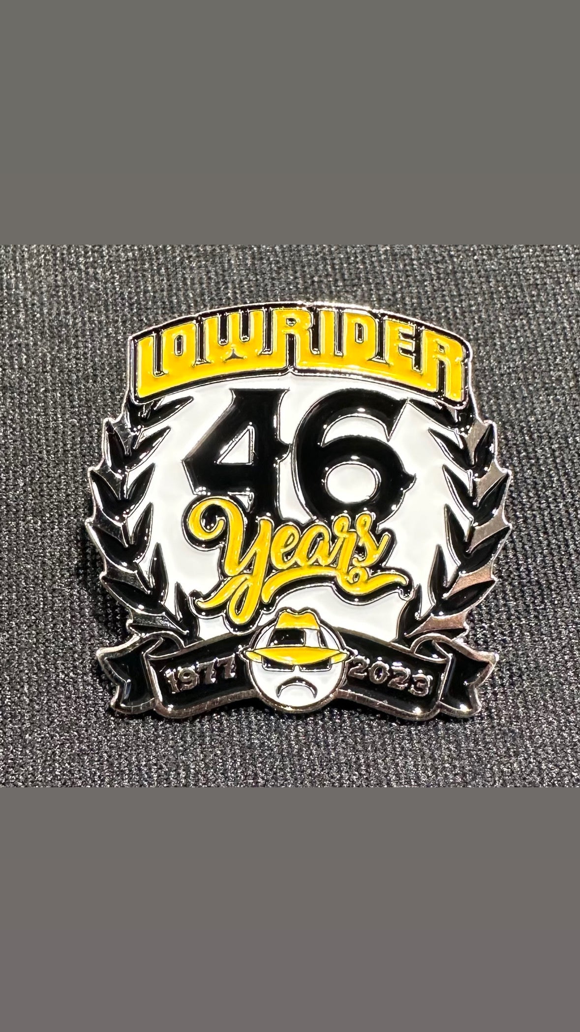 Lowrider 46 Year Anniversary metal Pin